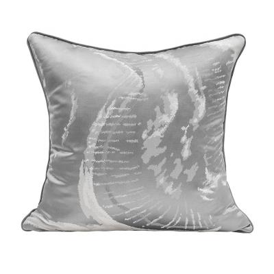 China Amazon Viable Seller Gray Silkvein Series Luxury Silver Jacquard Covers Decorative Pillows For Home Decor for sale