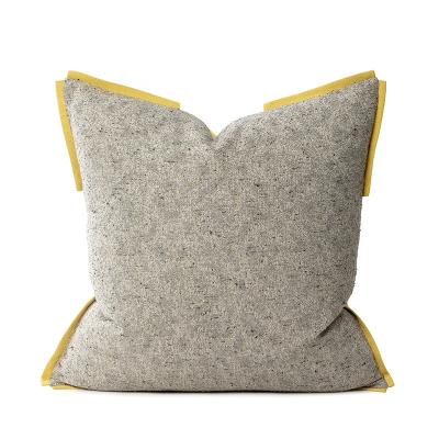 China Anti-pilling Pillow Covers 24x24 Gray Yellow Patchwork Throw Pillow Covers Decorative Pillow Covers for Sofa Couch for sale