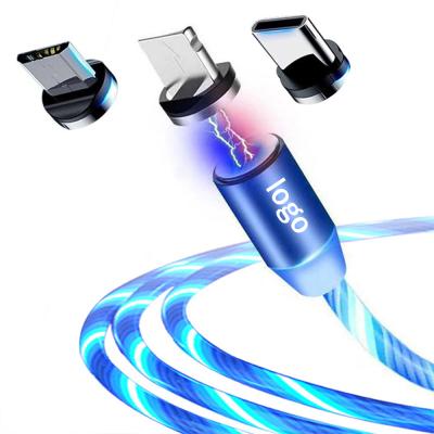 China MP3/MP4 Player Lightining Flash 360 Magnetic Charging Cable 3 In 1 Key Usb Led Lighting C Cargador for sale