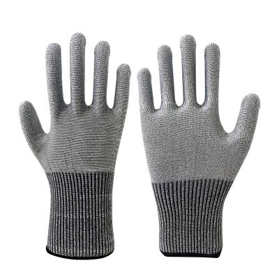 China Hppe Heavy Duty U2 Knitted Cut Resistant Gloves Level 5 Custom Kitchen Mechanic Hand Protection Safety Work Glove Anti Cut Gloves for sale