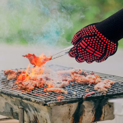 China 1472 Non-slip Heat Resistant Grilling Silicone / BBQ Oven Gloves Long Kitchen Gloves F Heat Resistant Non-slip For BBQ Cooking Baking for sale