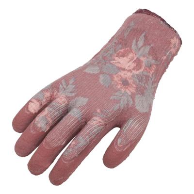 China Breathable Abrasion Resistance / Waterproof Wholesale Polyester Knitted Hand Work Uses Cleaning Gardening Glove Women Custom Size Protective Color Latex Coated Gloves for sale