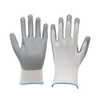 China Abrasion Resistance 15 Gauge Mechanic Gardening Nitrile Gloves Guantes De Nitrilo Oil Resistant Hand Palm Coat Safety Work Gloves for sale