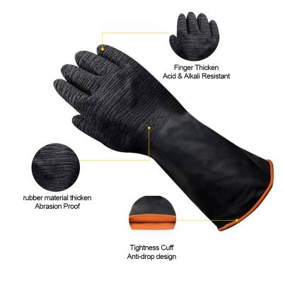 China Jiaqian Chemical Resistant XL Chemical Resistant Latex Oil Men Women Acid/Water Proof Mechanic Safety Household Kitchen Industrial Work Gloves for sale