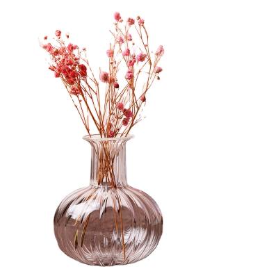 China Crystal Wedding Party Glass Flower Vase Table Home Decoration Creative Art Decor Hand Blown Modern Clear Vase for sale