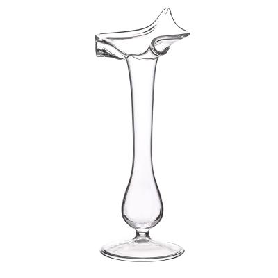 China Art Decor Indoor Sitting Room Small Mouth Glass Vase Large Vase Flower Modern Clear Glass Vases for sale