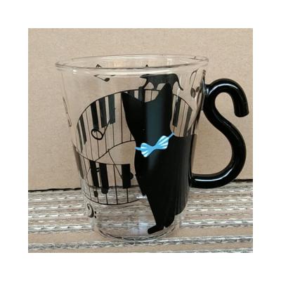 China Viable Professional Sales Cat Shape Glass Cup Cute Unique Transparent Supply for sale