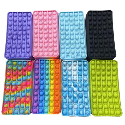 China Fashionable JIULAI Pen Storage Bag Push Bubble Pencil Bags School Kids Rainbow Silicone Busy Person Pencil Case for sale