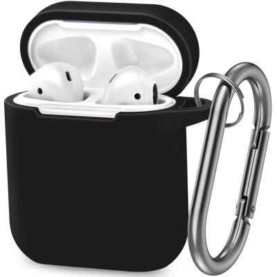 China JIULAI Eco-friendly Material Silicone Protective Case With Metal Carabiner Support Radio Filling Designed For AirPods 1/2 for sale