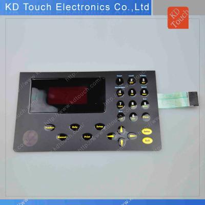 China Sporting Goods Window Membrane Tactile Transparent Red Keypad With Resin Rubber Button for sale