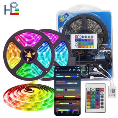 China Amazon Hot Selling Multiple Color RGB LED Strip Kit Waterproof Remote Control Strip Multi-Color Ambient Light for sale