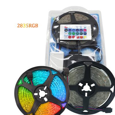 China Warehouse 2835 Led Strip Lights With RGB Grow Color Waterproof Colorful Soft Led Strip Kit European Light Plug for sale