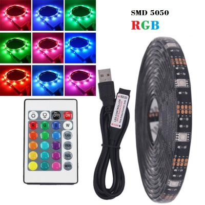 China Waterproof 3M USB Multi Connector Color USB Connector 5V 5050 RGB 24key 30 Lights/Remote Control Flexible Meter LED Strip Set for sale