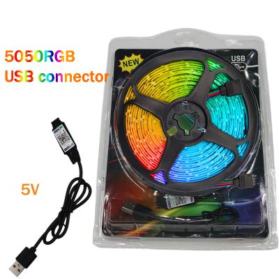 China New Multiple Color App Control TV 2M Led Backlights 5v Usb 5050 RGB Led Flexible Strip Lights With Remote for sale