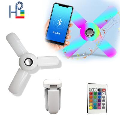 China Indoor LED Lighting Smart Foldable Music Bulb Fan Light Led Indoor Bulb for sale