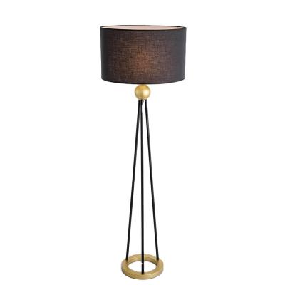 China Originality Office Bedroom Floor Lamp Restoring Antique Ways Living Room Study Black Fabric Art Nordic Contracted Floor Lamp for sale