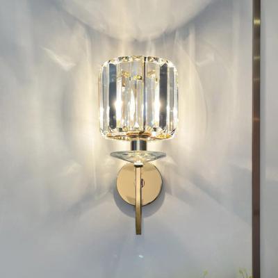 China Modern Luxury Crystal Nordic Nordic Wall Lamp Bedroom Bedside Lamp Living Room Background Wall Hotel Stair Hallway Lamp Modern Post for sale