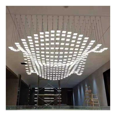 China 2021 hotel made in china can be hotel club combination wave chandelier design customized luxurious square chandelier for sale