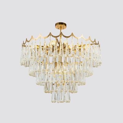 China Residential Hotel Simple Modern Light Luxury European Living Room Dining Room LED Crystal Chandelier for sale