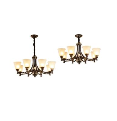 China Residential Made In China To Accept Custom American Bedroom Lamp Dining Room Lamp Country Atmosphere Copper Chandelier for sale