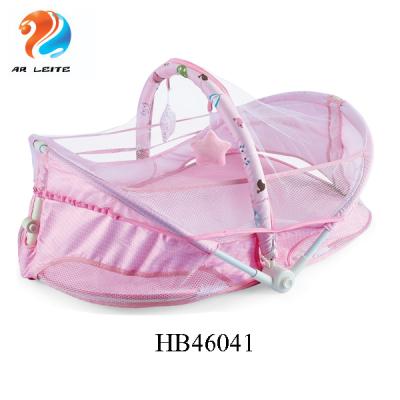 China New Pattern Baby Cot Mesh Fabric Breathable Convenient Folding Travel Cot Safe Carry Cradle For Newborn for sale