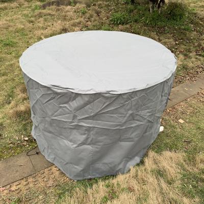 China Water proof polyester round patio table chair gray waterproof set outdoor furniture cover round table and chair set covers for sale