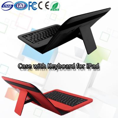 China Red And Black iPad Keyboard Leather Case With 8 Pin Plug Play for sale