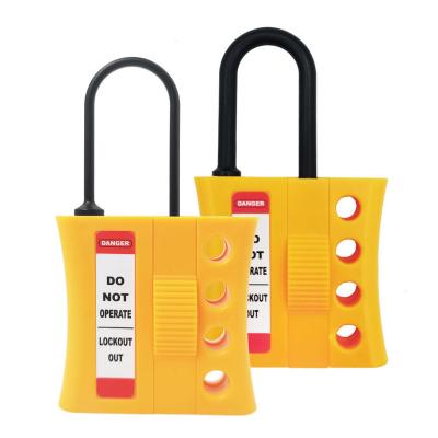 China Used In Chemical 3Mm Nylon Insulation Quadruple Buckle Safety Lock Industrial Multi-Person Management Safety Lock Security Lock Box Seal for sale