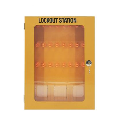 China Used in lockout management chemical workstation with 24 padlock positions lockout Tagout Kit Box With Lock Box with Mini Safe Lock Box for sale