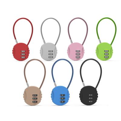 China ALL Biscuit Round Wire Rope Combination Lock Schoolbag Backpack Trolley Tool Box Locks Password Padlock with Steel Cable Chain Lock for sale