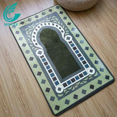 China Anti-silp Washable High Quality Floor Blankets Indoor Comfortable Muslim Sponge Prayer Mat Thick Printing for sale