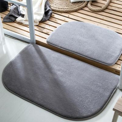 China High Quality Washable Non Slip Washable Water Absorbent Flannel Memory Foam Memory Foam Indoor Gray Door Mat for sale