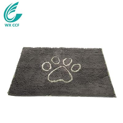 China WXCCF Shaggy Dog Caterpillar Washable Soft Floor Door Mat Water Washable Absorbent Anti Slip Backing Machine for sale