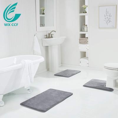 China Good Quality Non Slip Water Absorbent Washable Quick Drying Memory Foam Bathroom Mat Set 3 Pieces for sale