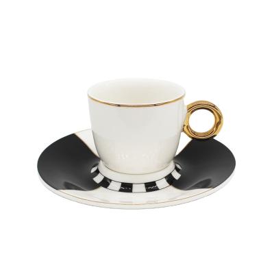 China Sustainable Custom Printing Ceramic Coffee Cup Saucer Cups And Saucers for sale