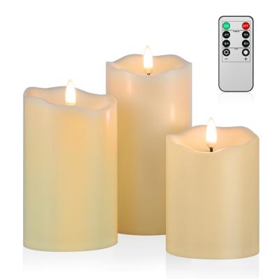 China Remote Control Birthdays Pillars Candle Pillar Lights Luxury Home Decor WiFi Control LED Candles 3D Scented Candles Soy Wax for sale