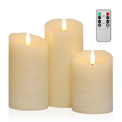 China Birthdays Decorative Igniting Paraffin Wax Remote Control Flameless Candles For Home Decor WiFi Control LED Candles 3D Soy Wax Candles for sale