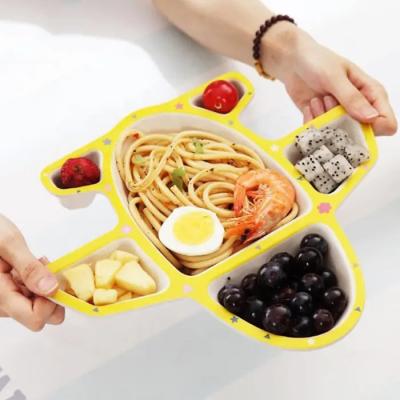 China New Design Baby Feeding Products Children Shaped Dishes Tableware Healthy Bamboo Fiber Baby Dinner Set Unbreakable Dinner Set Wholesale for sale