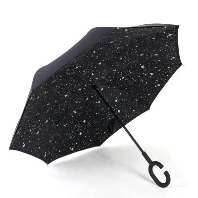 China Minimalist Customizable Convenient Umbrella C-shaped Reverse Sun Umbrella for sale