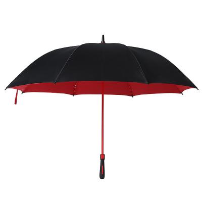 China Double Layer Double-Layer Long Handle Automatic Golf Umbrella Windproof Sturdy Minimalist Oversized Double Canopy for sale