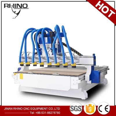 China 8 Kopf-Holzbearbeitung CNC-Router-Maschine 380V 3 Phasen-Art CER Zustimmung zu verkaufen