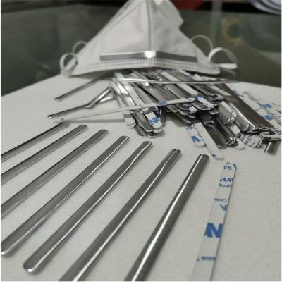 China Smooth 0.5*90*5MM Eco-friendly Aluminum Nose Bar With Double Wire For Disposable Facemask for sale