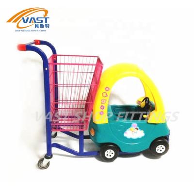 China Convenience Supermarket Children Trolley Children Shopping Shopping Trolley With Toy Car for sale