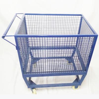 China Mobile Metal Storage Cage Used In Supermarket Hand Push Storage Container for sale