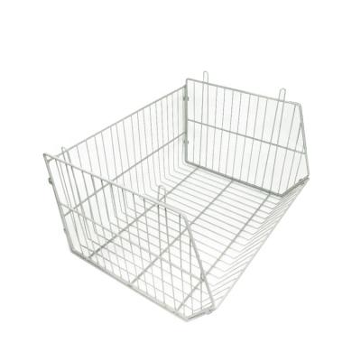 China Easy Installation Metal Folding Stacking Cage Wire Mesh Basket Used In Supermarket Stores for sale