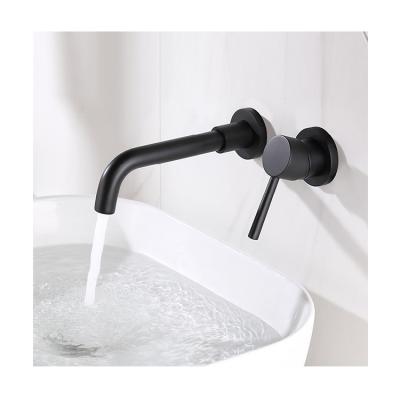 China High Quality Matt Black Lead Free Brass Body Metered Single Handle Faucets Concealed Basin Mixer Tap for sale