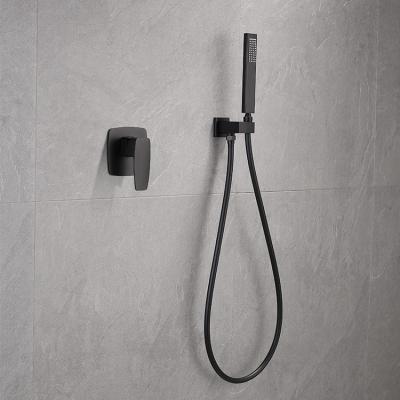 China Without Shower Faucet Set Wall Mounted Matte Black Plating Shower Mixer Brass Shower System J-STAR Slide Bar for sale