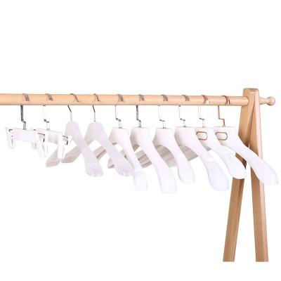 China Behind Doors/On the Walls Wholesale Custom Plastic Velvet Clothes Racks Pant Hangers Premium Non-Slip Link Coat Suit Hanger for sale