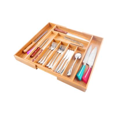 China New Fashion Traditional Bamboo Kitchen Dividers Drawer Organizer and High Quality Wooden Utensil Rack for sale