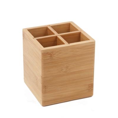 China Sustainable Custom Handmade Multi Style Simple Style Eco Plant Bamboo Kitchen Utensil Holder for sale